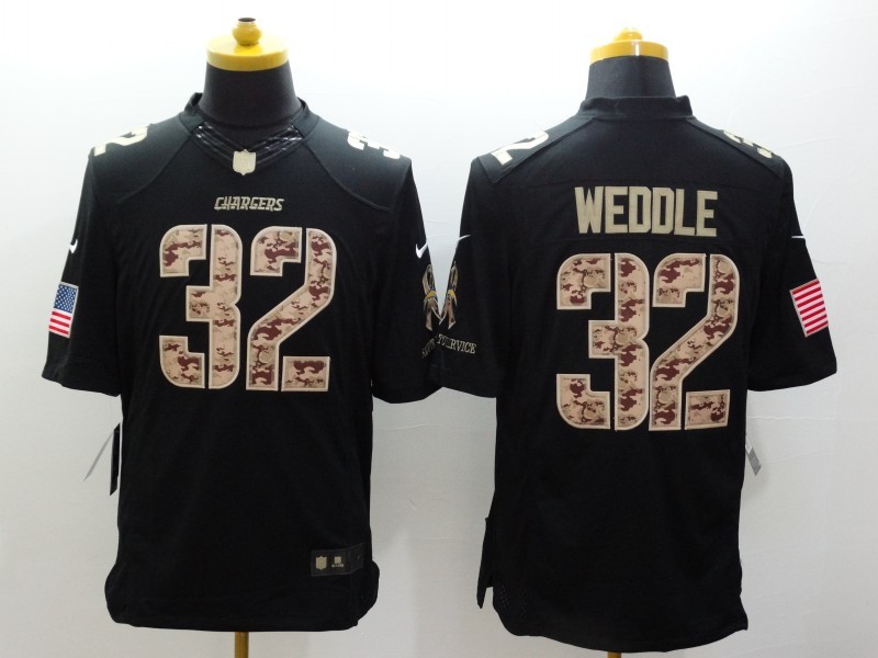 Men's Los Angeles Chargers Eric Weddle #32 Black Jersey